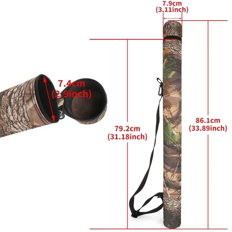 1pc Arrow Quiver Camo Arrow Case PVC Tube Adjustable Shoulder High Capacity Arrow Pouch for Archery Wild Hunting Shooting Target